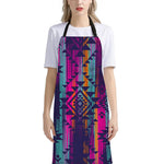 Native Tribal Aztec Pattern Print Bib Apron With Pocket