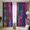 Native Tribal Aztec Pattern Print Blackout Pencil Pleat Curtains