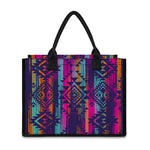 Native Tribal Aztec Pattern Print Canvas Tote Bag