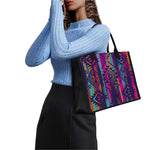 Native Tribal Aztec Pattern Print Canvas Tote Bag