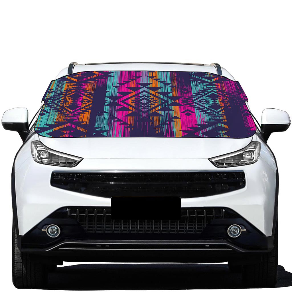 Native Tribal Aztec Pattern Print Car Windshield Snow Cover