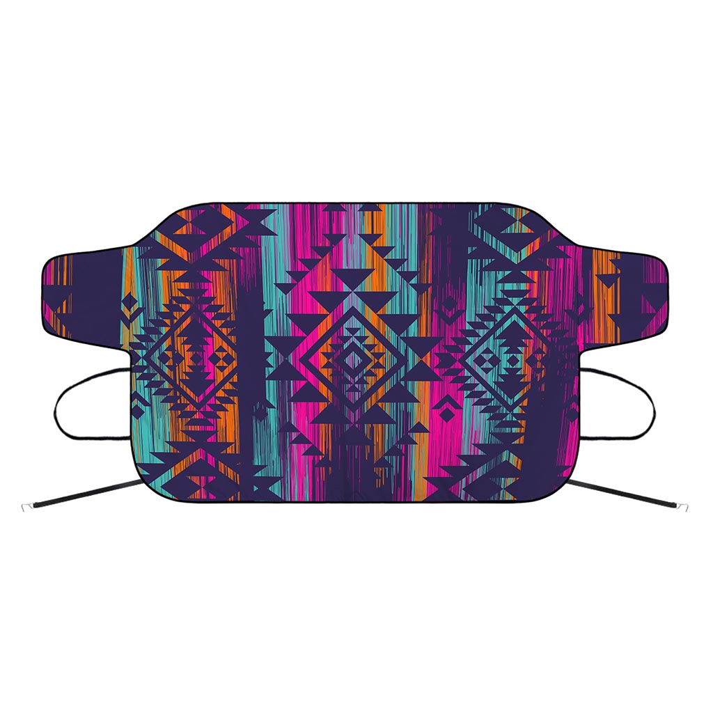 Native Tribal Aztec Pattern Print Car Windshield Snow Cover