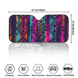 Native Tribal Aztec Pattern Print Car Windshield Sun Shade