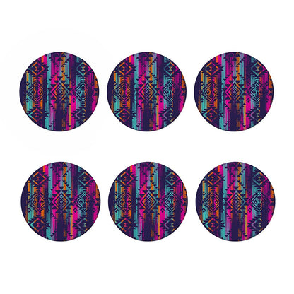 Native Tribal Aztec Pattern Print Coaster Set