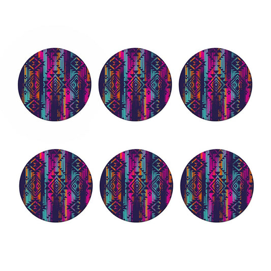 Native Tribal Aztec Pattern Print Coaster Set