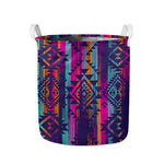 Native Tribal Aztec Pattern Print Collapsible Laundry Basket