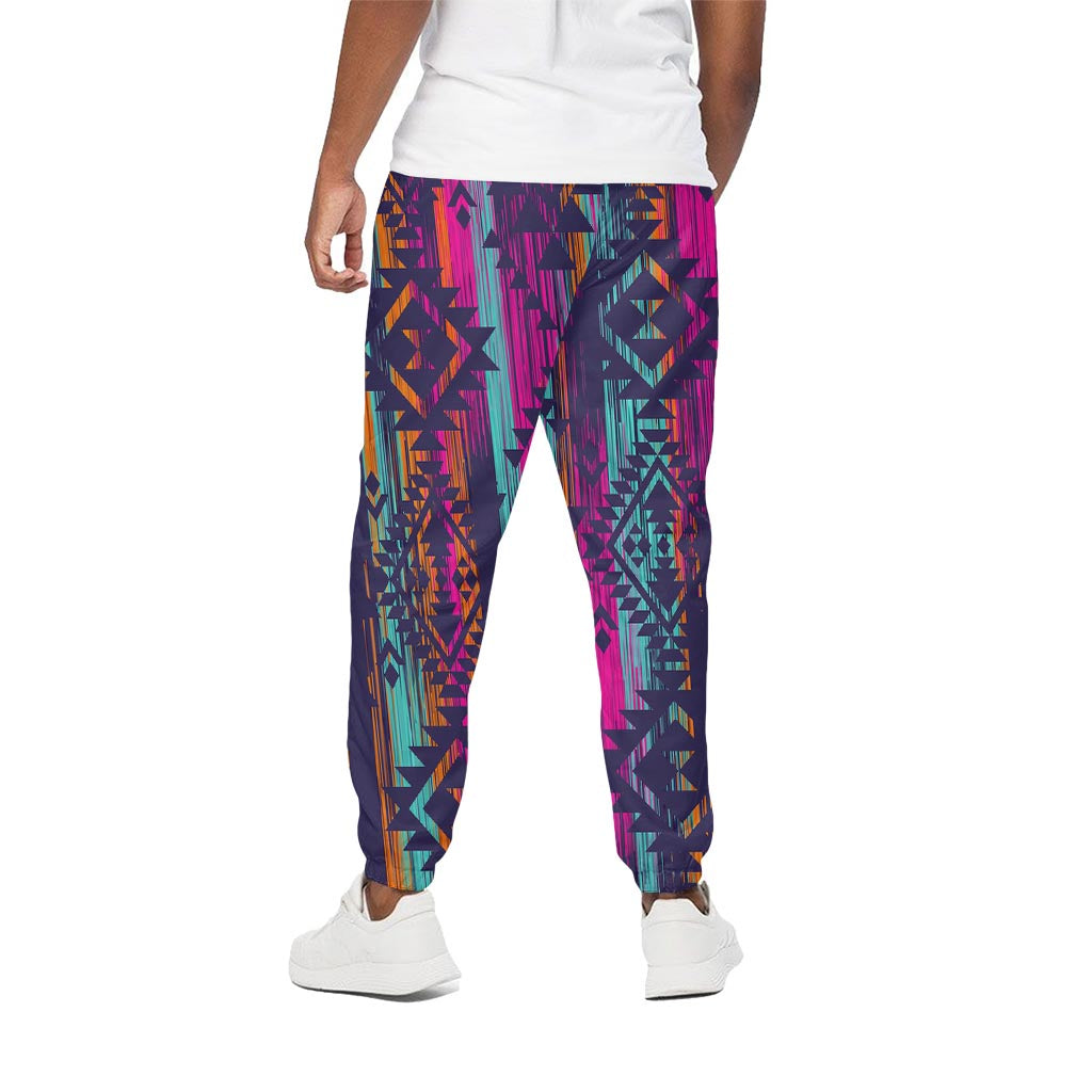 Native Tribal Aztec Pattern Print Cotton Pants