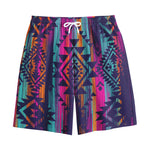 Native Tribal Aztec Pattern Print Cotton Shorts