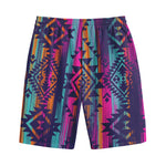 Native Tribal Aztec Pattern Print Cotton Shorts