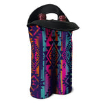 Native Tribal Aztec Pattern Print Double Neoprene Wine Tote