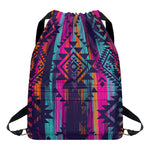 Native Tribal Aztec Pattern Print Drawstring Backpack
