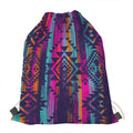 Native Tribal Aztec Pattern Print Drawstring Bag