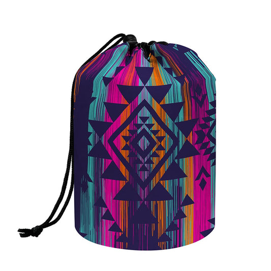 Native Tribal Aztec Pattern Print Drawstring Makeup Bag