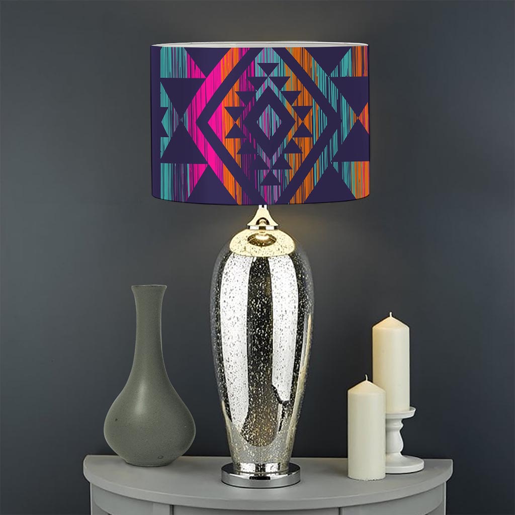 Native Tribal Aztec Pattern Print Drum Lamp Shade