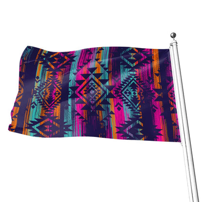 Native Tribal Aztec Pattern Print Flag