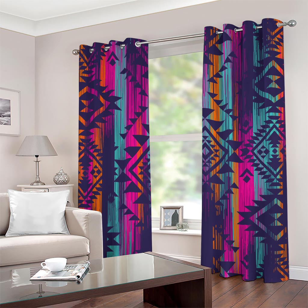 Native Tribal Aztec Pattern Print Grommet Curtains