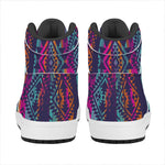 Native Tribal Aztec Pattern Print High Top Leather Sneakers