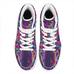 Native Tribal Aztec Pattern Print High Top Leather Sneakers