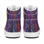 Native Tribal Aztec Pattern Print High Top Leather Sneakers