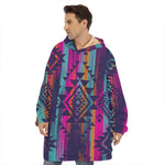 Native Tribal Aztec Pattern Print Hoodie Blanket
