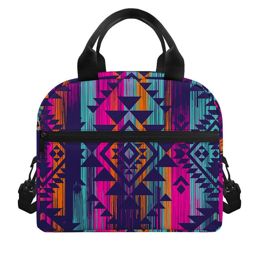 Native Tribal Aztec Pattern Print Insulated Lunch Bag