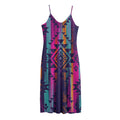 Native Tribal Aztec Pattern Print Jersey Midi Cami Dress