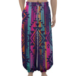 Native Tribal Aztec Pattern Print Lantern Pants