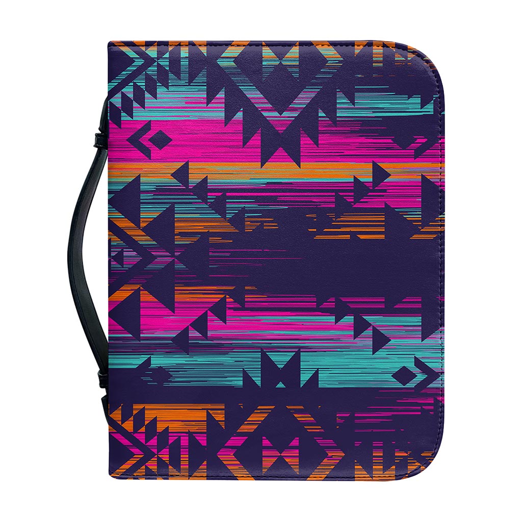Native Tribal Aztec Pattern Print Leather Bible Cover