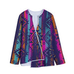 Native Tribal Aztec Pattern Print Long Sleeve Short Coat