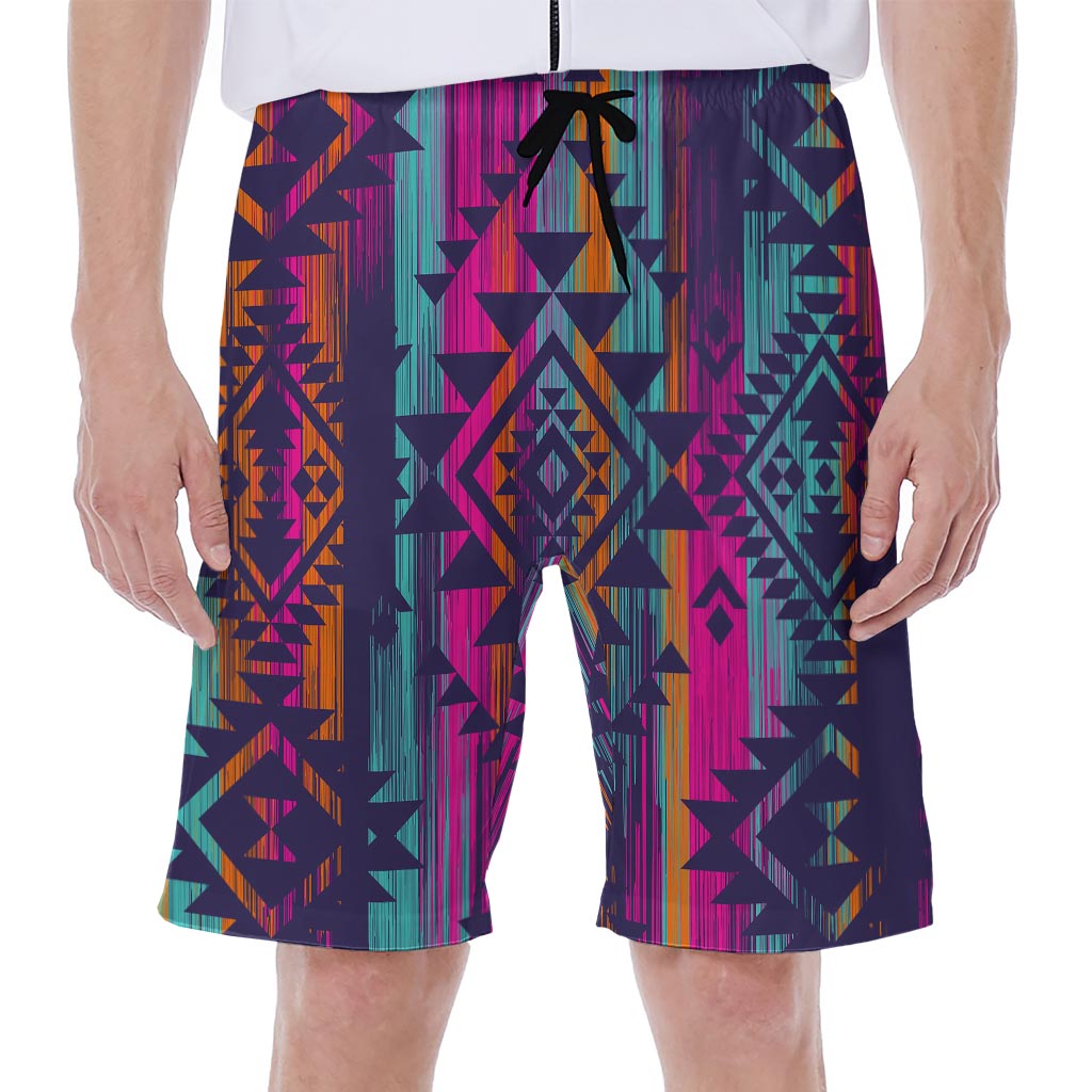 Native Tribal Aztec Pattern Print Men's Beach Shorts