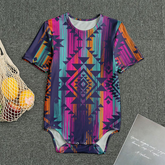 Native Tribal Aztec Pattern Print Men's Bodysuit