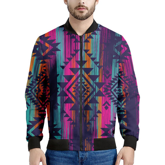Native Tribal Aztec Pattern Print Men's Bomber Jacket