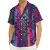 Native Tribal Aztec Pattern Print Men's Deep V-Neck Shirt