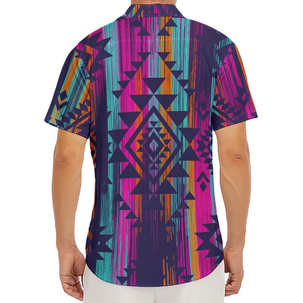 Native Tribal Aztec Pattern Print Men's Deep V-Neck Shirt