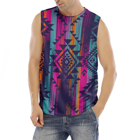 Native Tribal Aztec Pattern Print Men's Fitness Tank Top