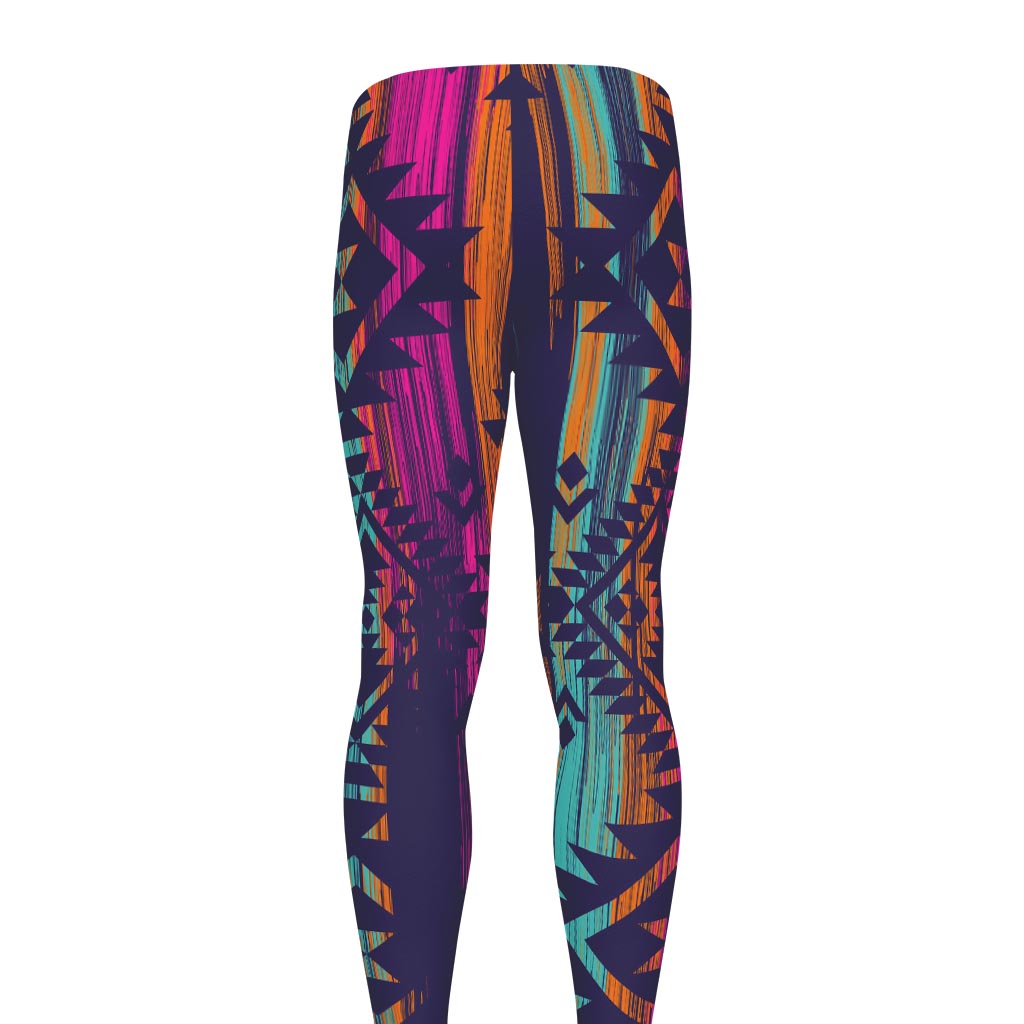 Native Tribal Aztec Pattern Print Men's leggings