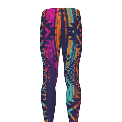 Native Tribal Aztec Pattern Print Men's leggings
