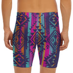 Native Tribal Aztec Pattern Print Men's Long Boxer Briefs
