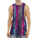 Native Tribal Aztec Pattern Print Men's Muscle Tank Top