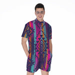 Native Tribal Aztec Pattern Print Men's Rompers