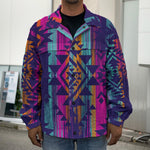 Native Tribal Aztec Pattern Print Men's Shirt Jacket