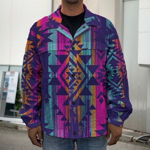 Native Tribal Aztec Pattern Print Men's Shirt Jacket