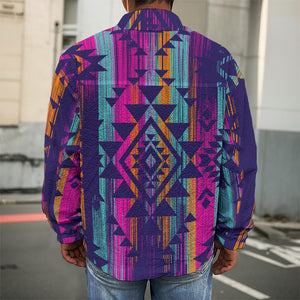 Native Tribal Aztec Pattern Print Men's Shirt Jacket