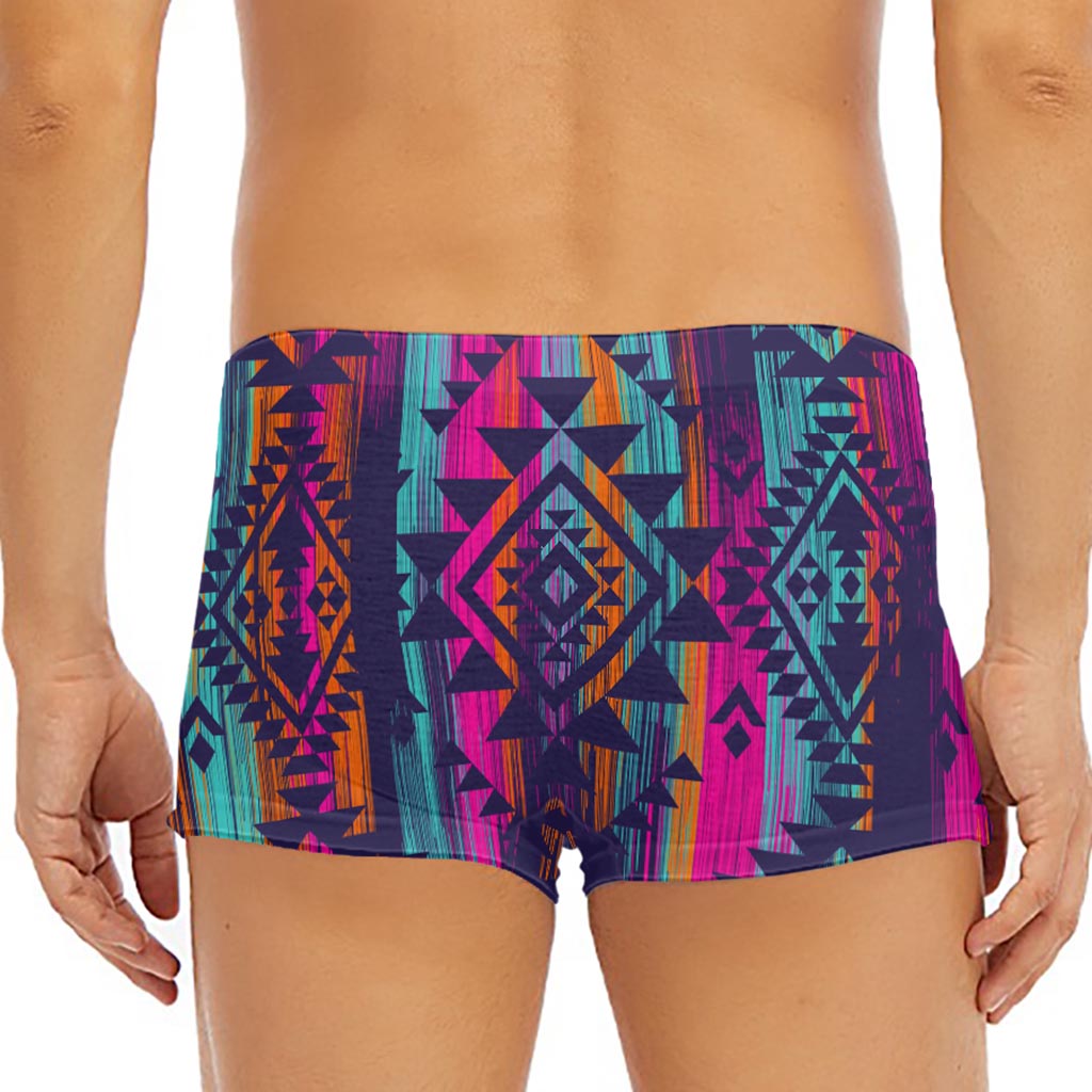 Native Tribal Aztec Pattern Print Men's Short Boxer Briefs