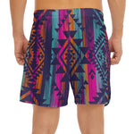 Native Tribal Aztec Pattern Print Men's Split Running Shorts