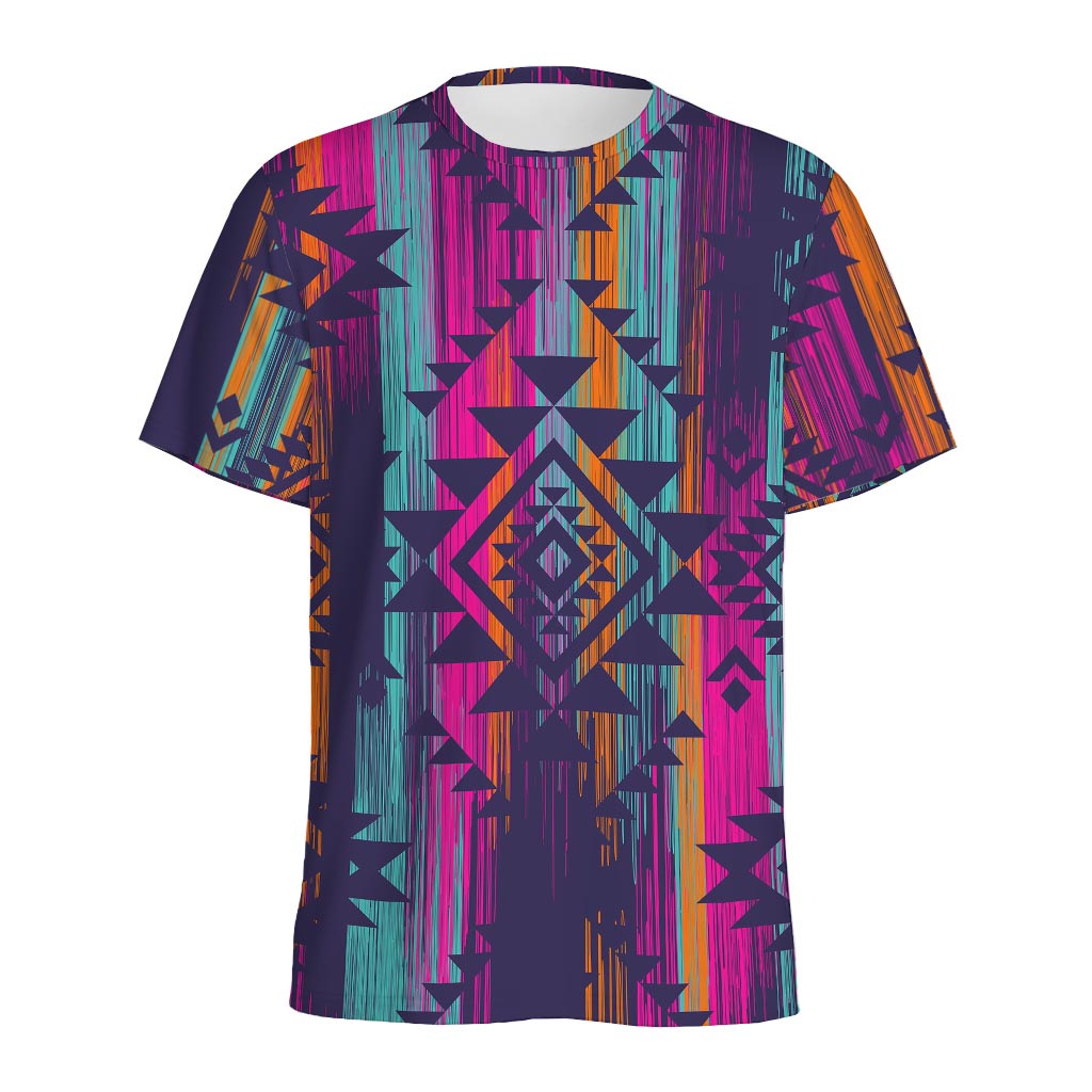 Native Tribal Aztec Pattern Print Men's Sports T-Shirt