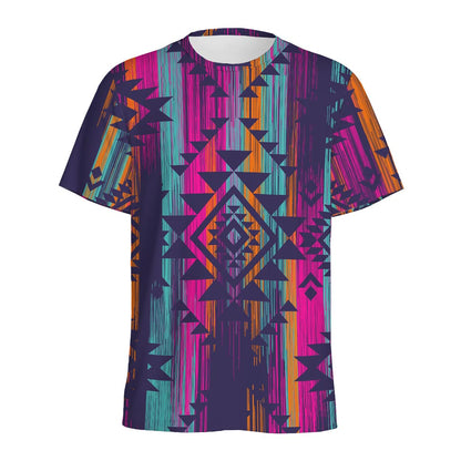 Native Tribal Aztec Pattern Print Men's Sports T-Shirt