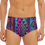 Native Tribal Aztec Pattern Print Men's Triangle Swim Briefs