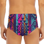 Native Tribal Aztec Pattern Print Men's Triangle Swim Briefs