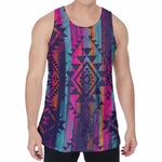 Native Tribal Aztec Pattern Print Men's Velvet Tank Top